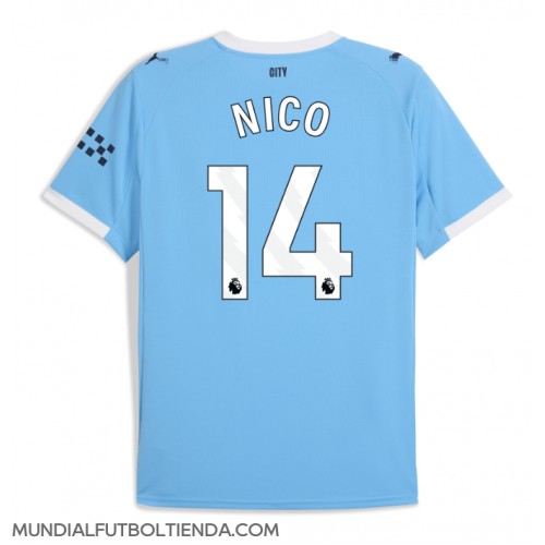 Camiseta Manchester City Nico Gonzalez #14 Primera Equipación Replica 2025-26 mangas cortas
